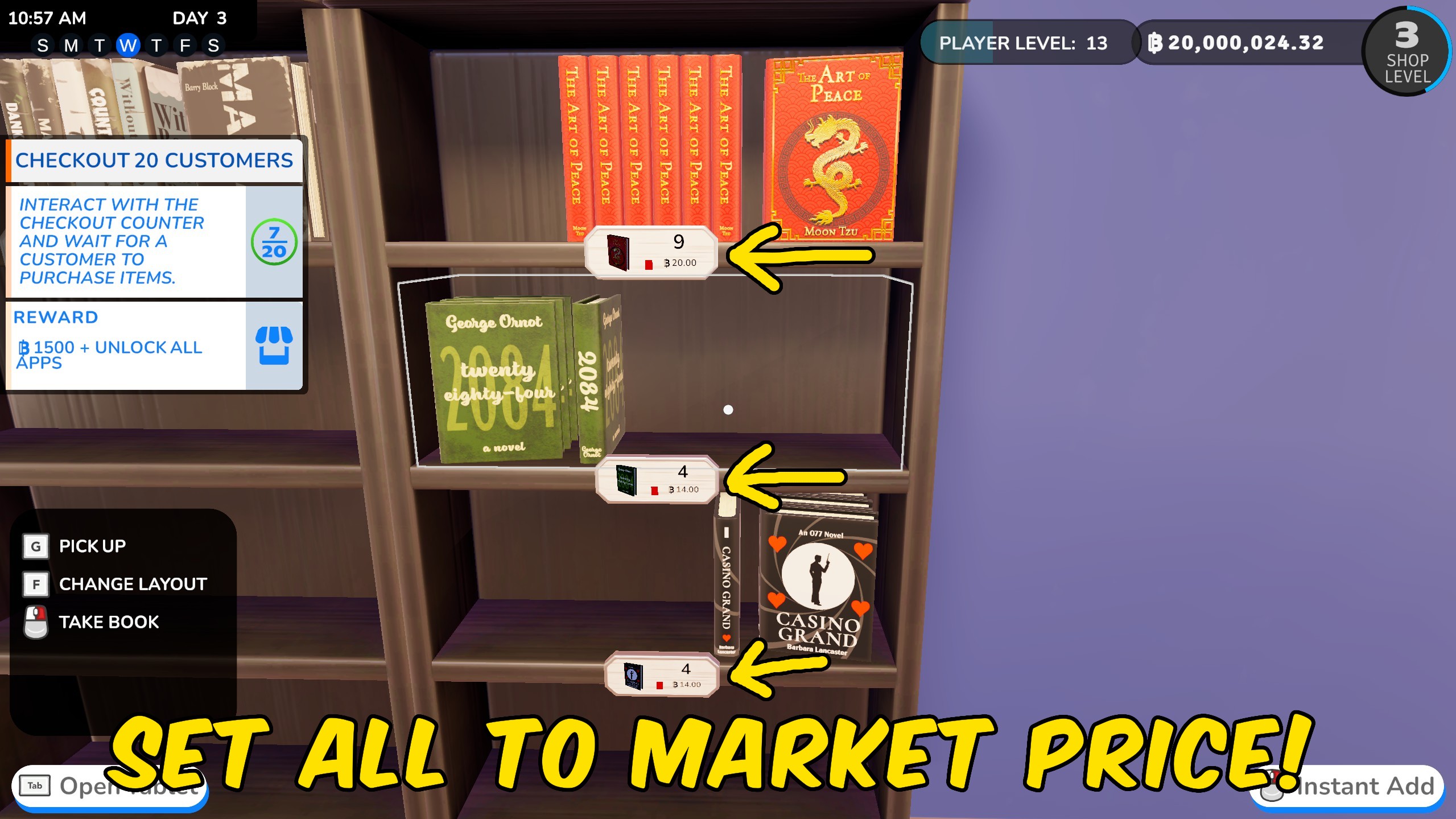 Bookshop Simulator — Set Store Prices
